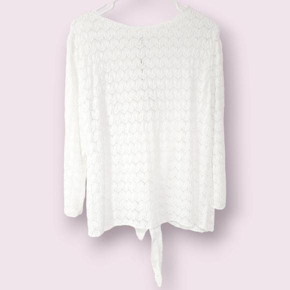 Vasna Lightweight Lace Asymmetrical Cardigan. - Picture 3 of 7